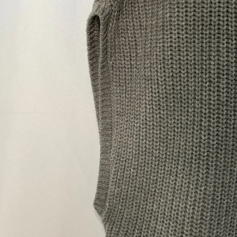 (NWT) LILLUSORY Cap Sleeveless Crop Sweater, Gray - XL - Picture 5 of 8